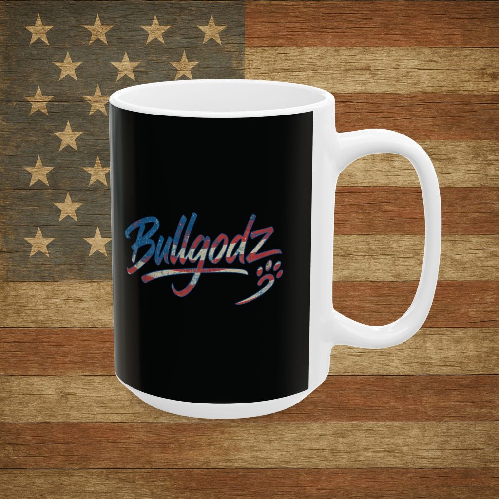 English Bulldog Coffee Mug – Two-Sided Patriotic Bulldog