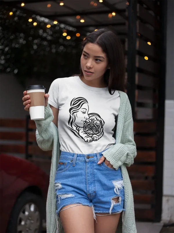 Bulldog Mom Shirt – Bulldog Mom Tattoo Design with Paw Print Back Bullgodz