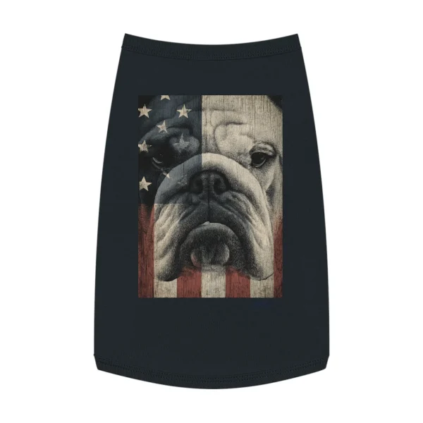 English Bulldog Dog Shirt – Patriotic Bulldog Flag Design (Puppy Size Up to 6 Months)