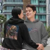 English Bulldog Hoodie – Two-Sided Patriotic Superhero Bulldog Heavyweight Unisex Sweatshirt