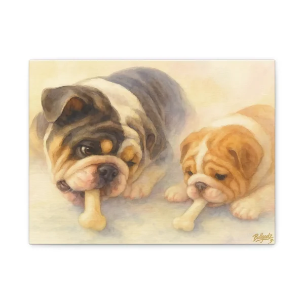 English Bulldog Wall Art – Cute Bulldog Canvas Print for Warm, Cozy Home Décor
