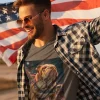 Men’s English Bulldog Shirt – Patriotic Superhero Bulldog Softstyle Unisex Tee