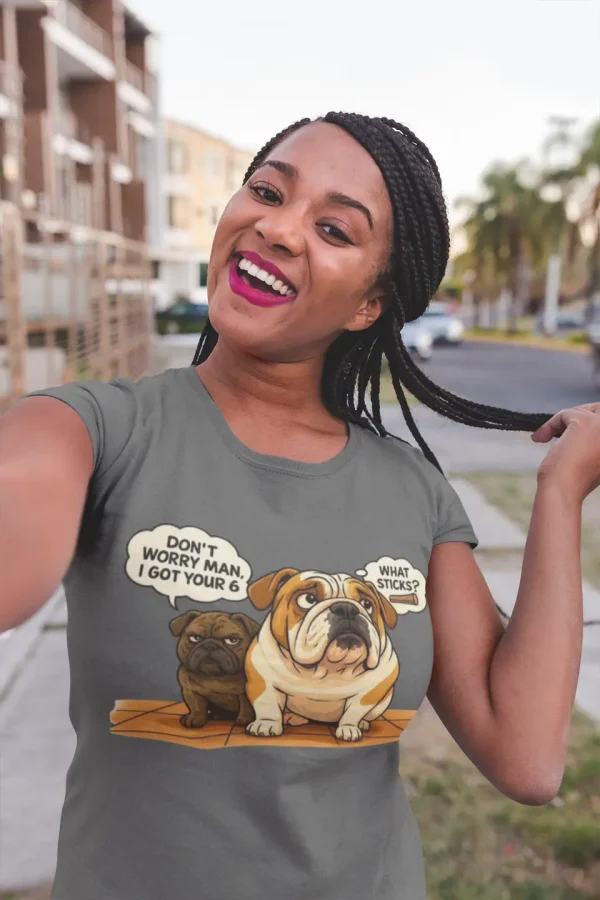 Women’s Bulldog Shirt – “Two Types of Bulldog” Funny Women’s Fitted Tee