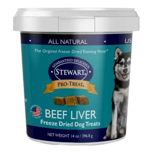 Stewart Single ingredient treats for English Bulldogs made from beef liver