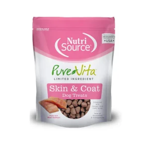 Pure Vita Skin and Coat Treats for Bulldogs made with salmon