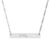 Bulldog Necklace – Minimalist Engraved Bar Necklace with Paw Detail