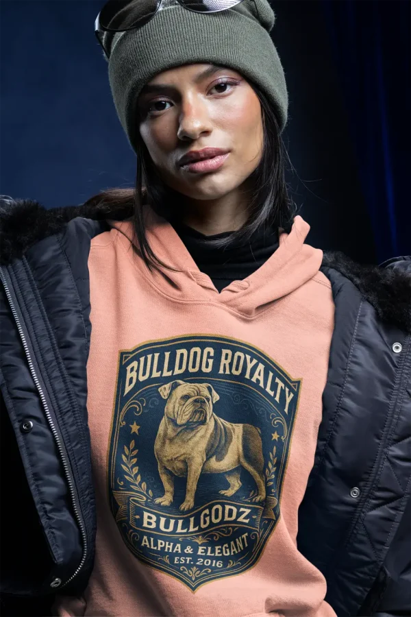 English Bulldog Hoodie – Alpha Elegant Bulldog Royalty - Legend Collection - Unisex